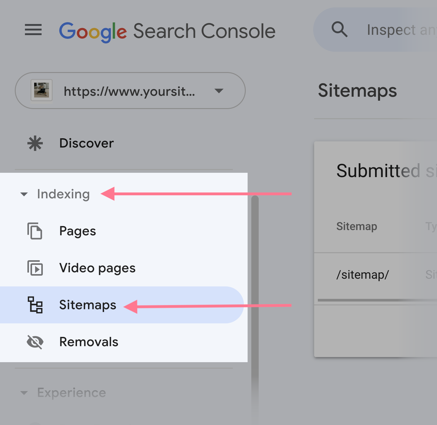 Sitemaps in google search console