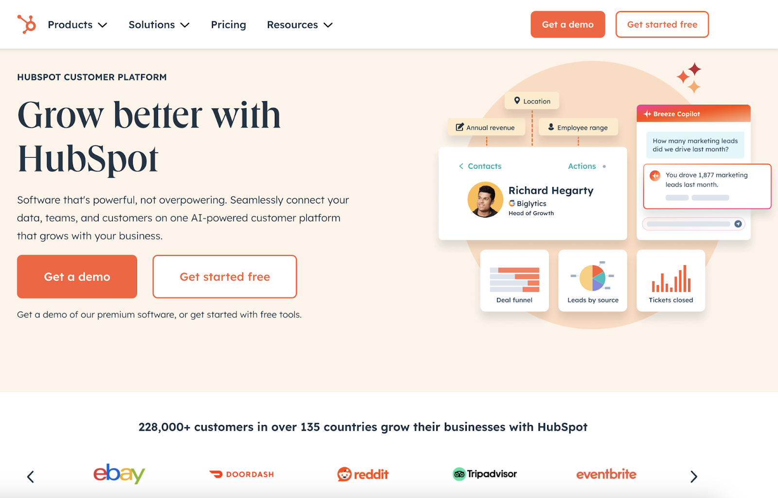 hubspot homepage