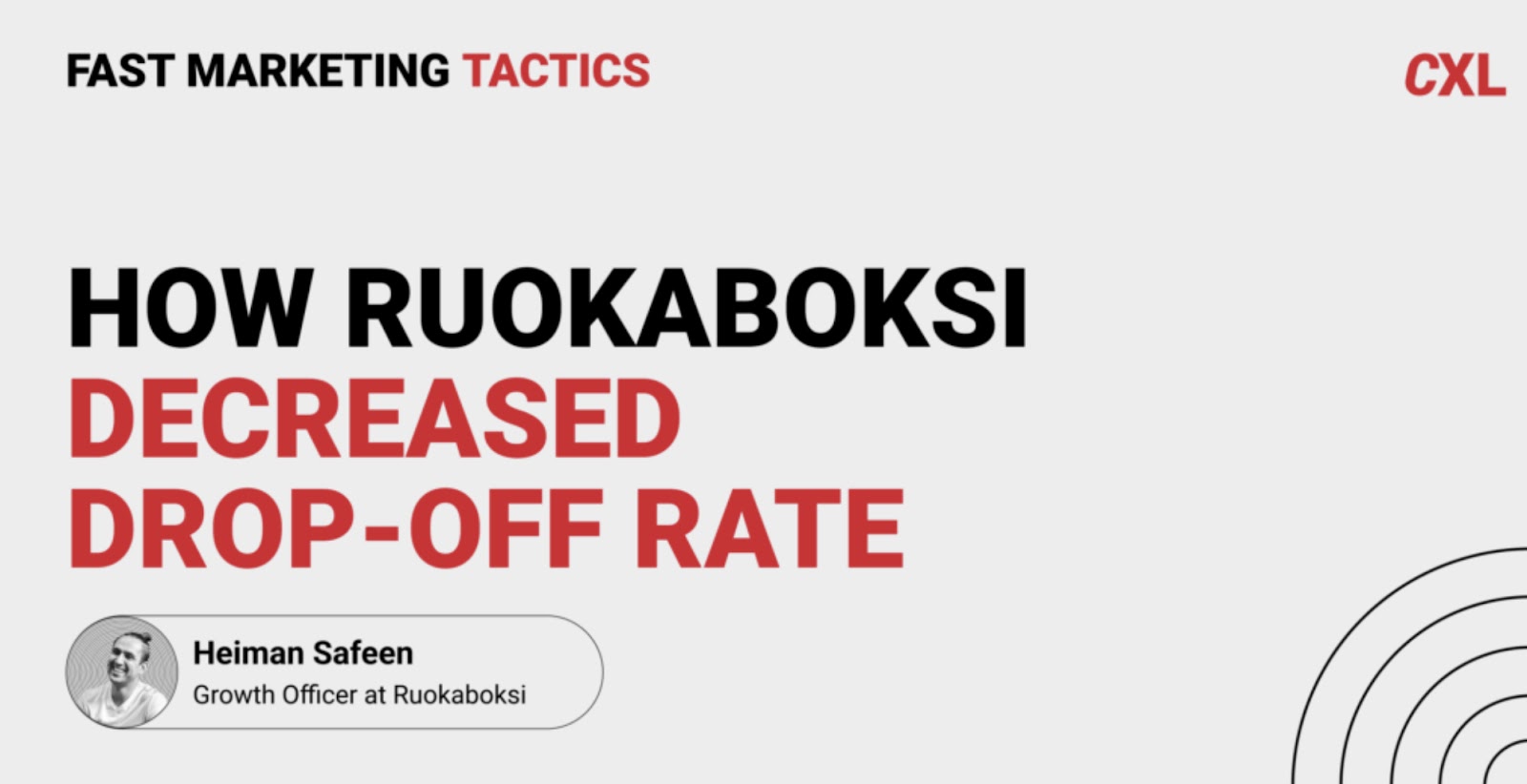CXL’s blog title "How Ruokaboksi decreased drop-off rate"