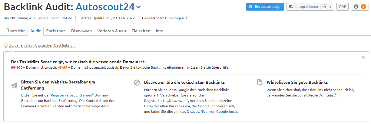 Backlink Audit: Erste Schritte