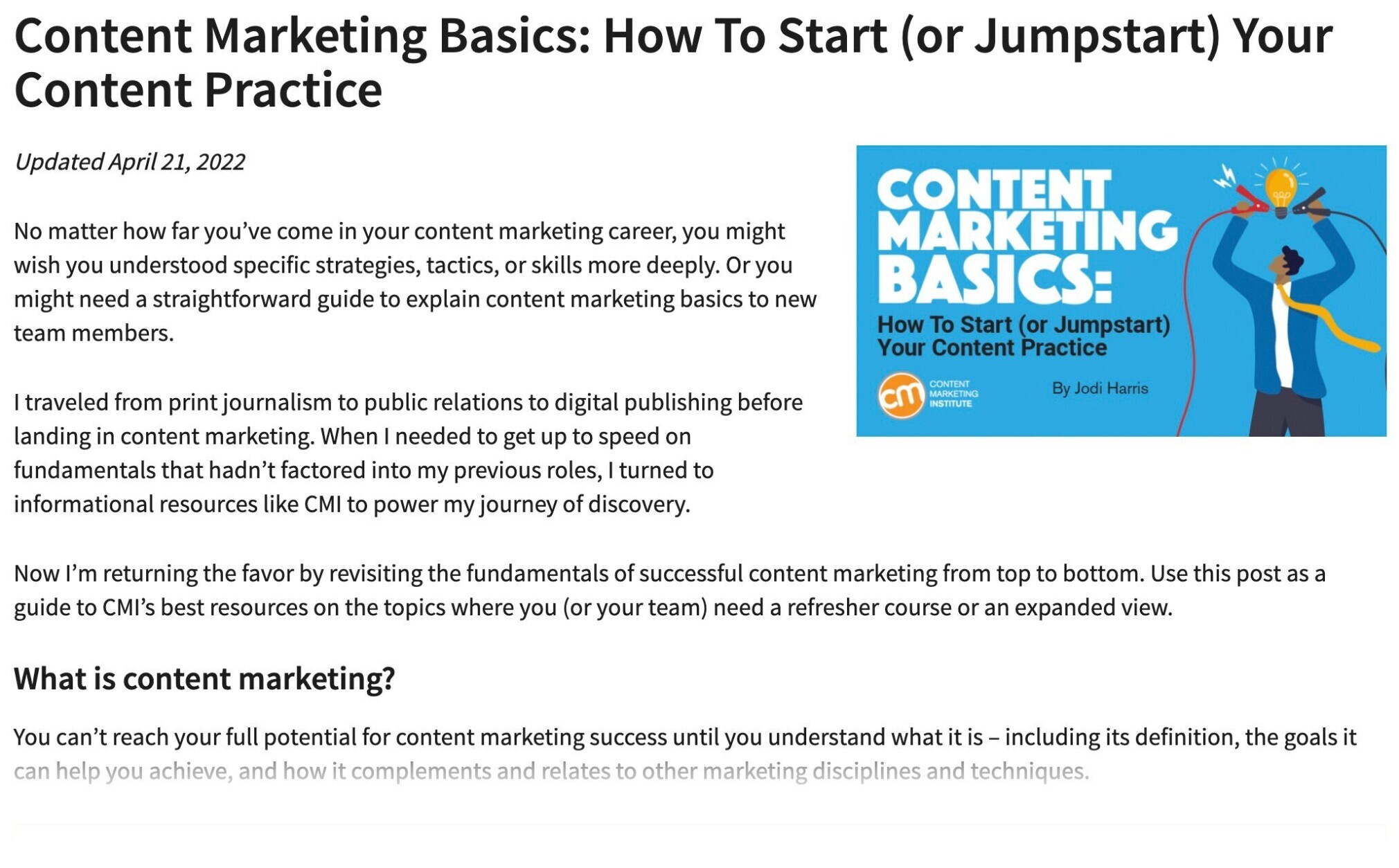 content marketing basics article