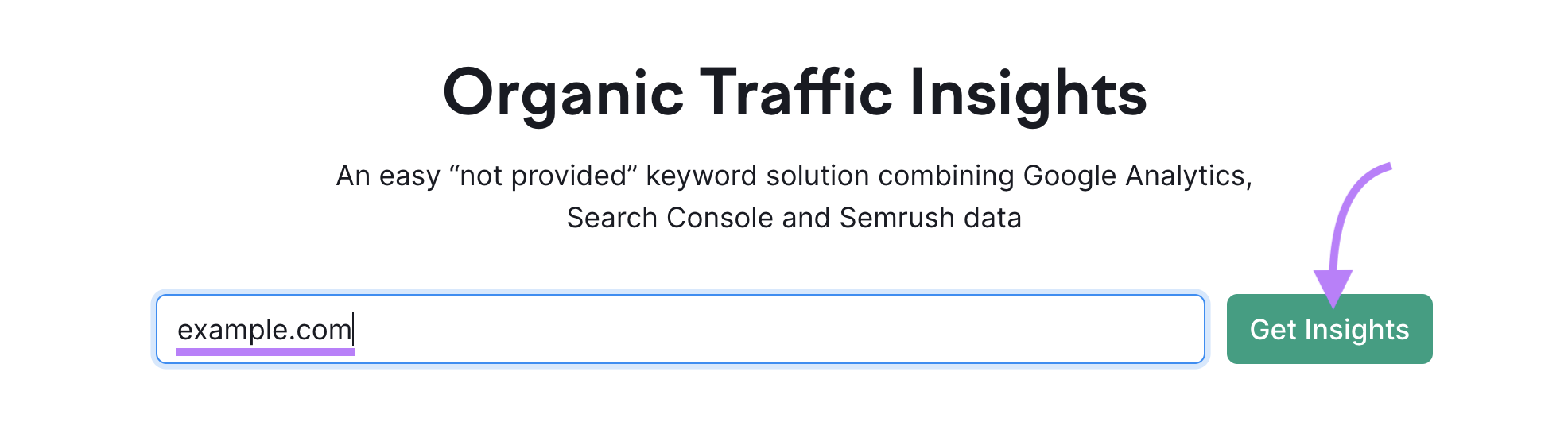 Organic Traffic Insights tool