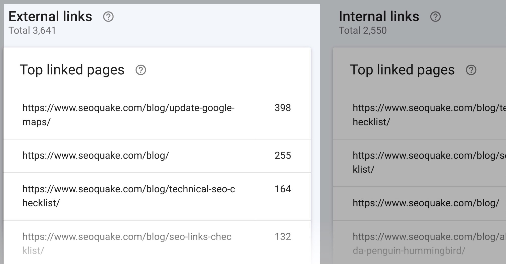 google search console backlink profile