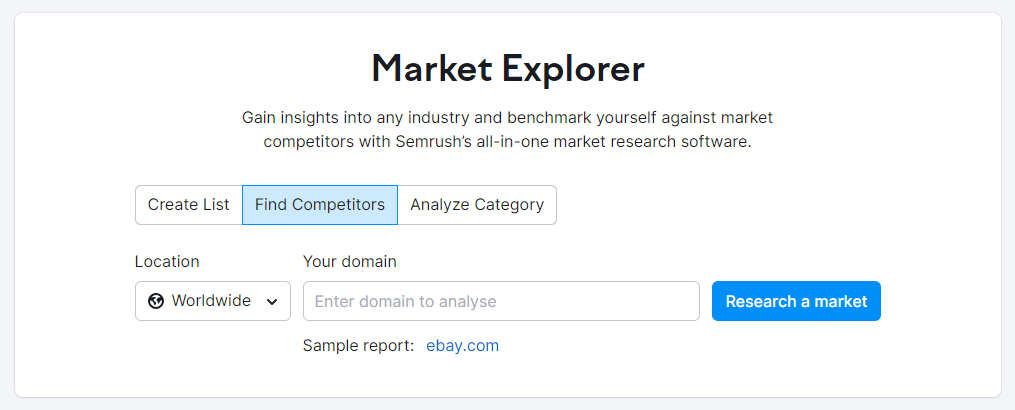 market explorer tool