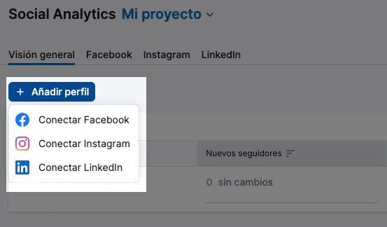 Análisis del contenido de las redes sociales en Semrush