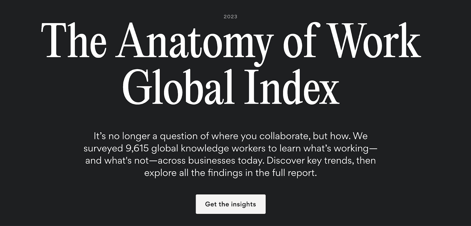 "The Anatomy of Work Global Index" landing page