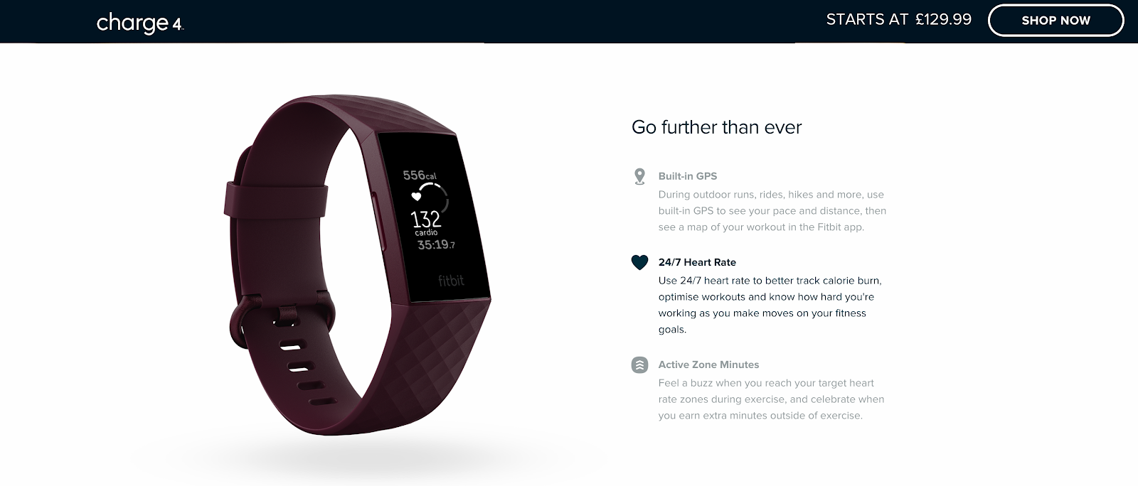 Fitbit nutzt attraktive Bilder für den Sales Funnel