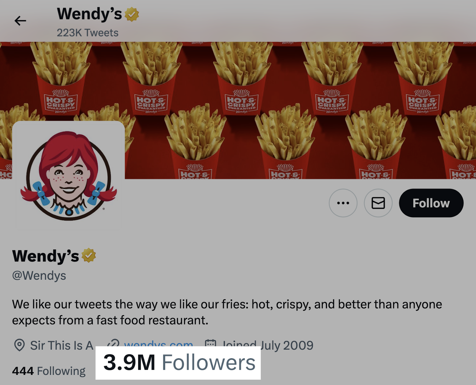 Wendy’s twitter followers