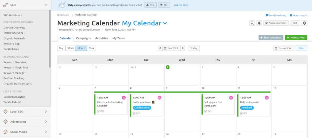 content calendar examples