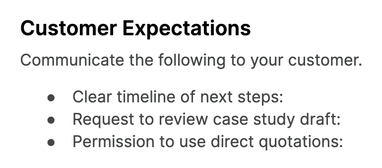 A case study customer expectations questions