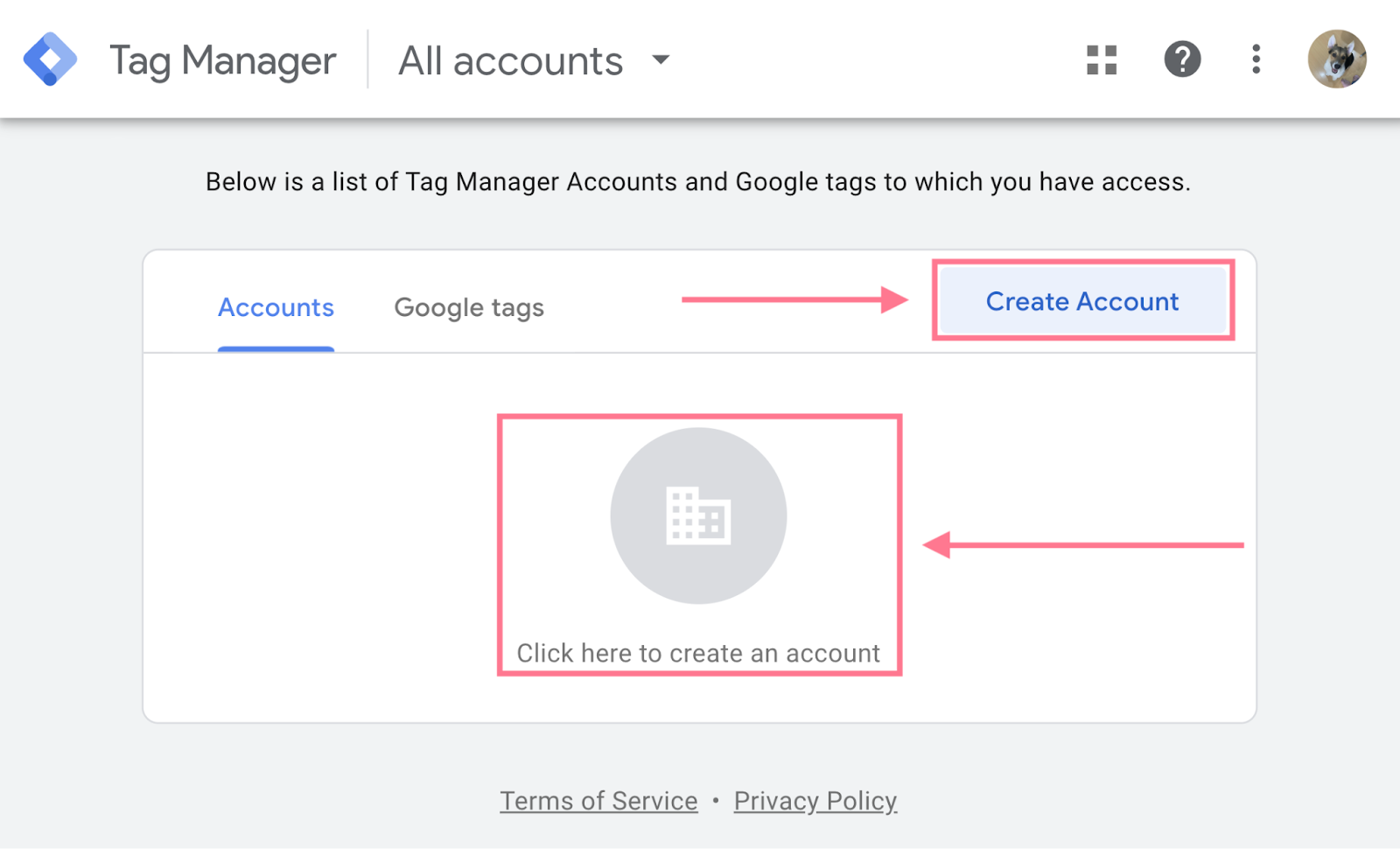 Nastavitve Google Tag Manager