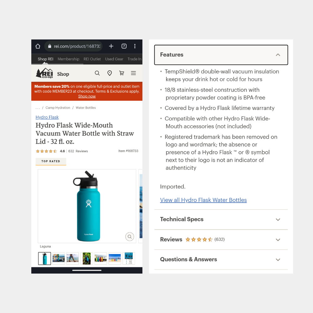REI product page