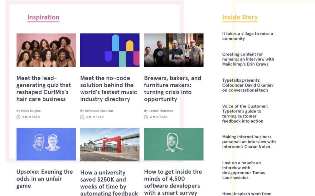 Content marketing examples - Typeform