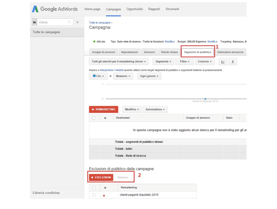 Come escludere contatti delle liste dalle tue campagne AdWords