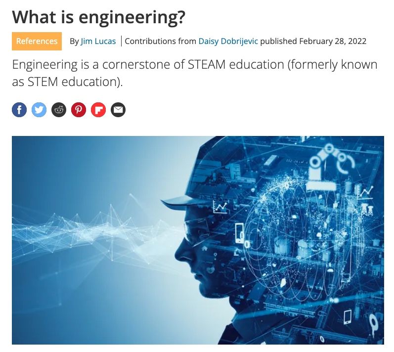 “What Is Engineering?” page by Live Science