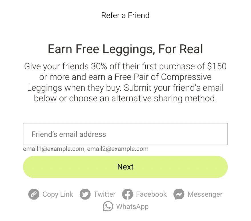 "Refer a Friend" form by Girlfriend Collective