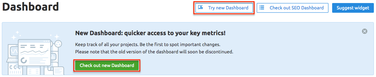 Novedades de SEMrush mayo 2020 - Nuevo dashboard