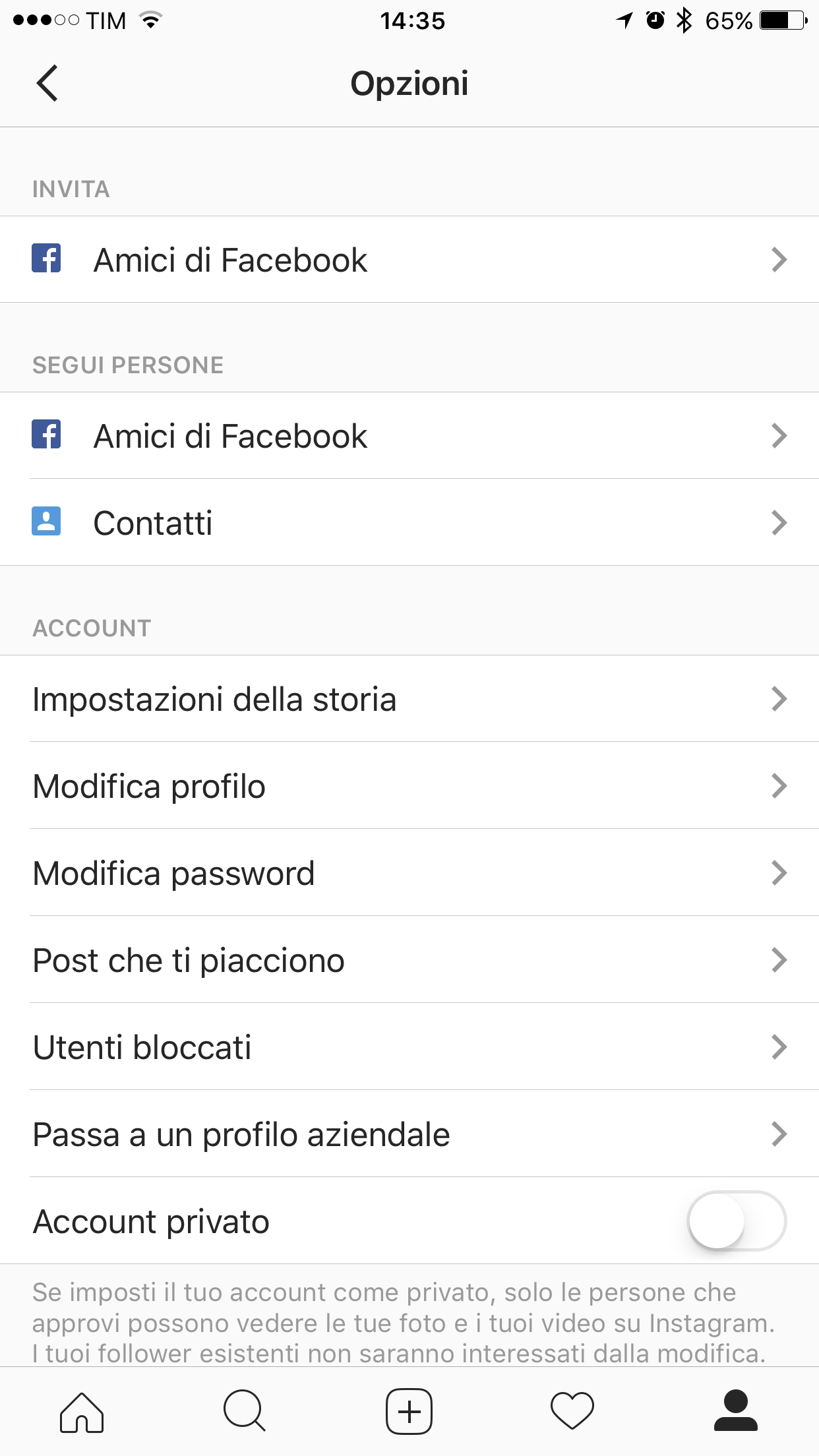 Come passare ad un profilo Instagram aziendale