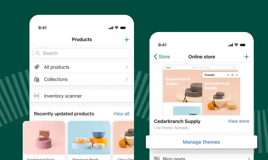 an image of Shopify’s free iOS and Android app