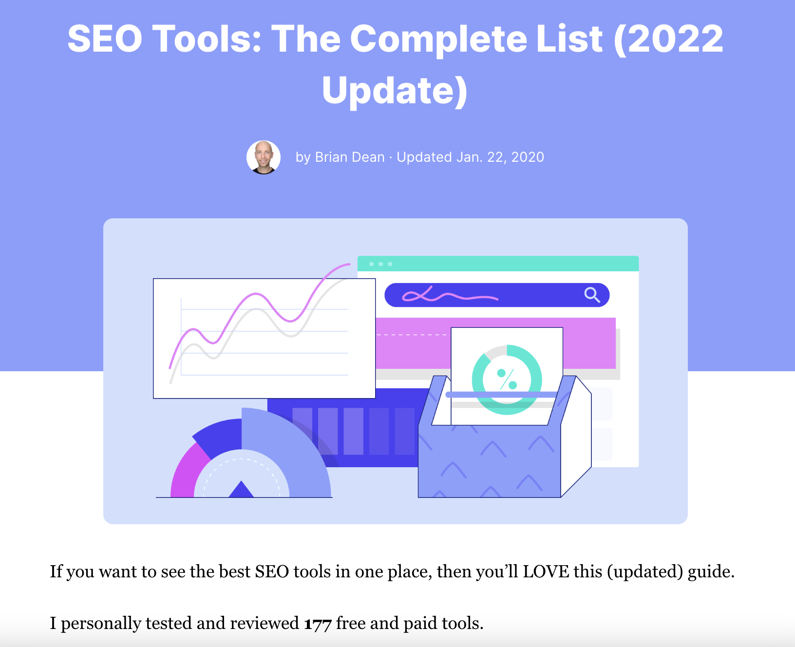 Backlinko SEO tools blog post