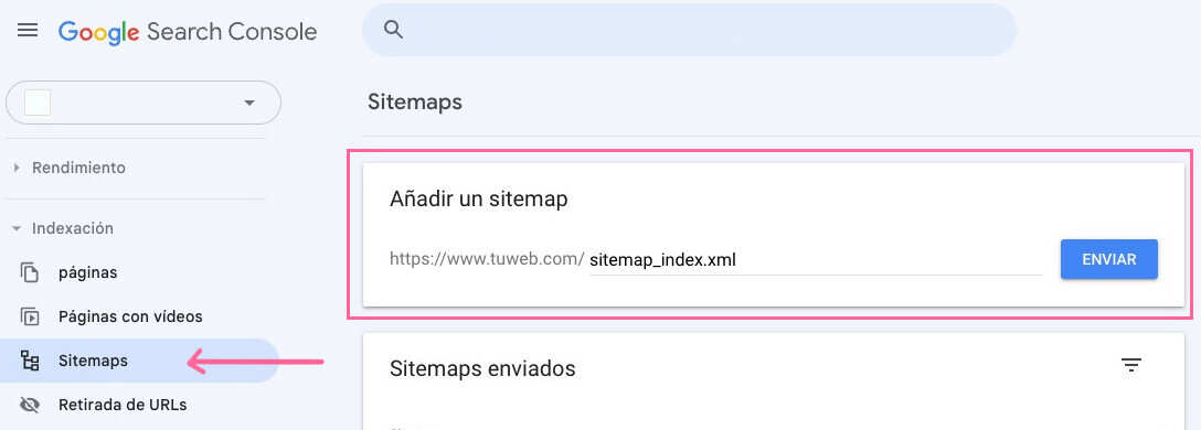 Enviar sitemap a GSC