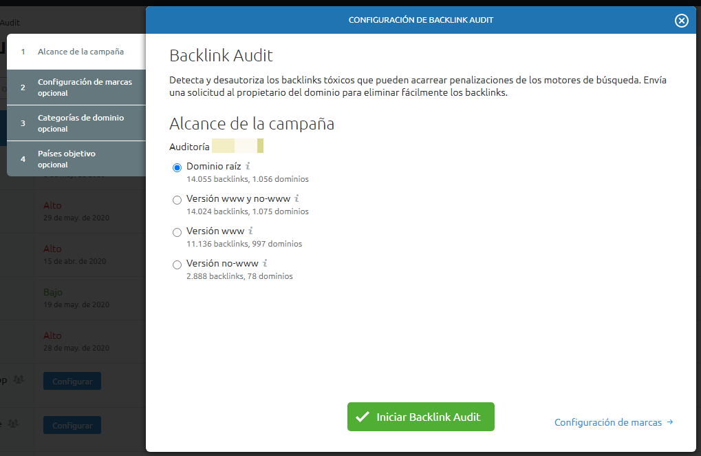 Toxic Backlinks - Backlink audit campaña