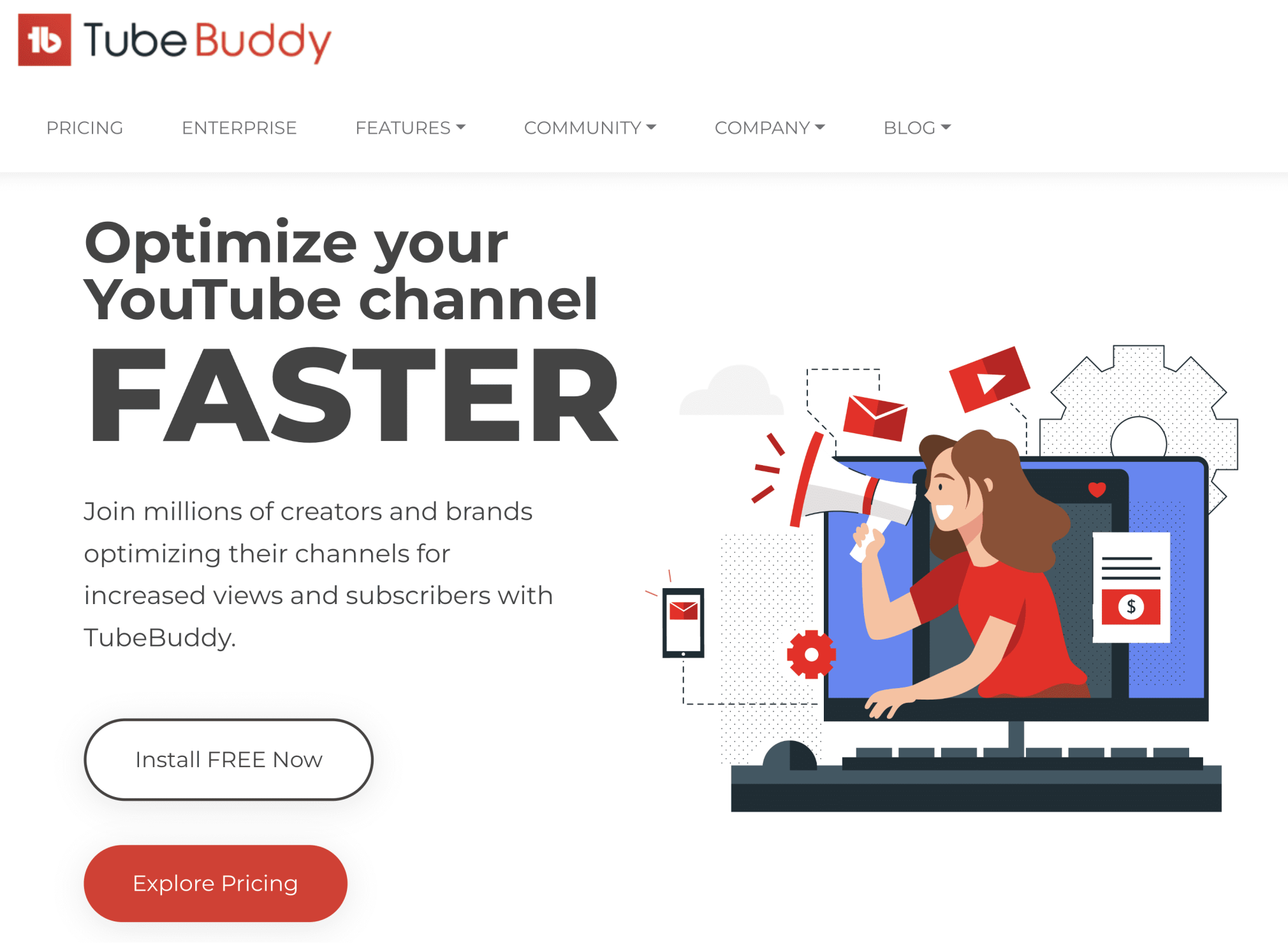 TubeBuddy homepage