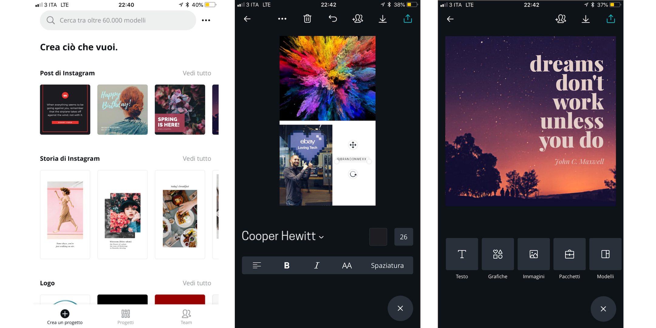 canva, graphic-design per immagini su Instagram