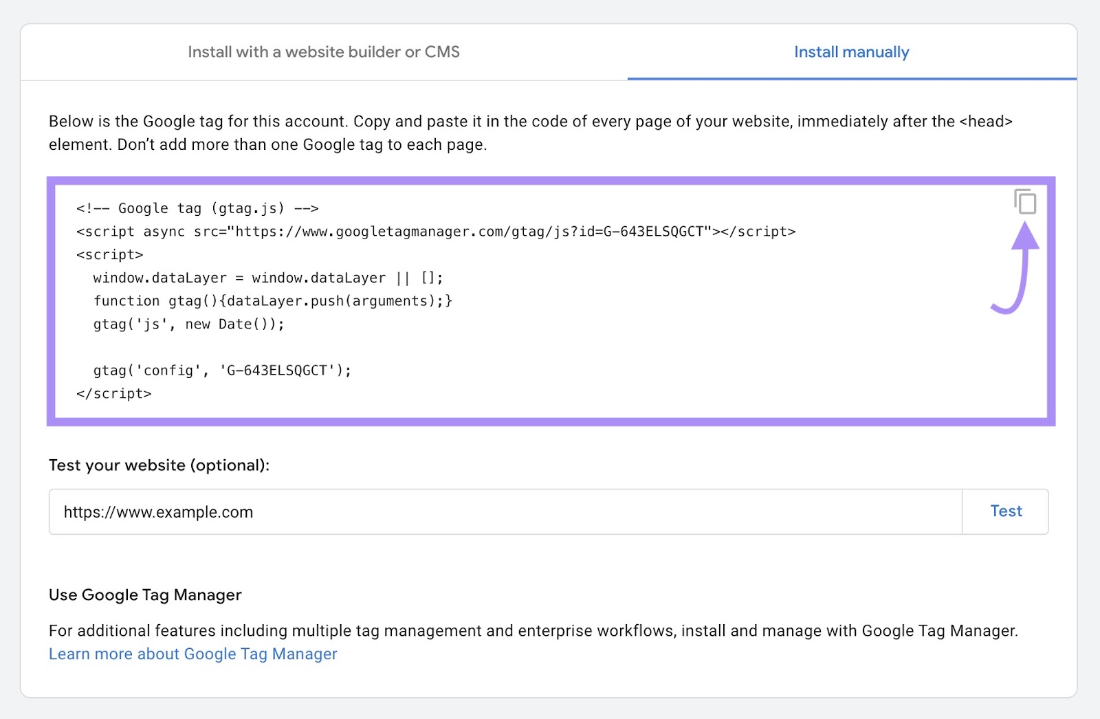 A codification  snippet page