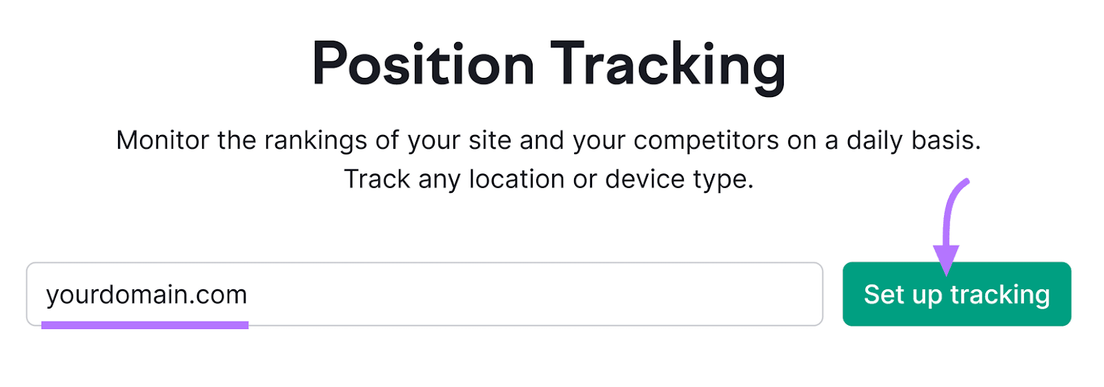 Set up tracking in Position Tracking tool