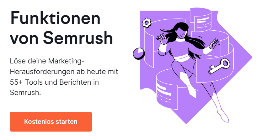 Beispiel: Dekoratives Bild bei Semrush