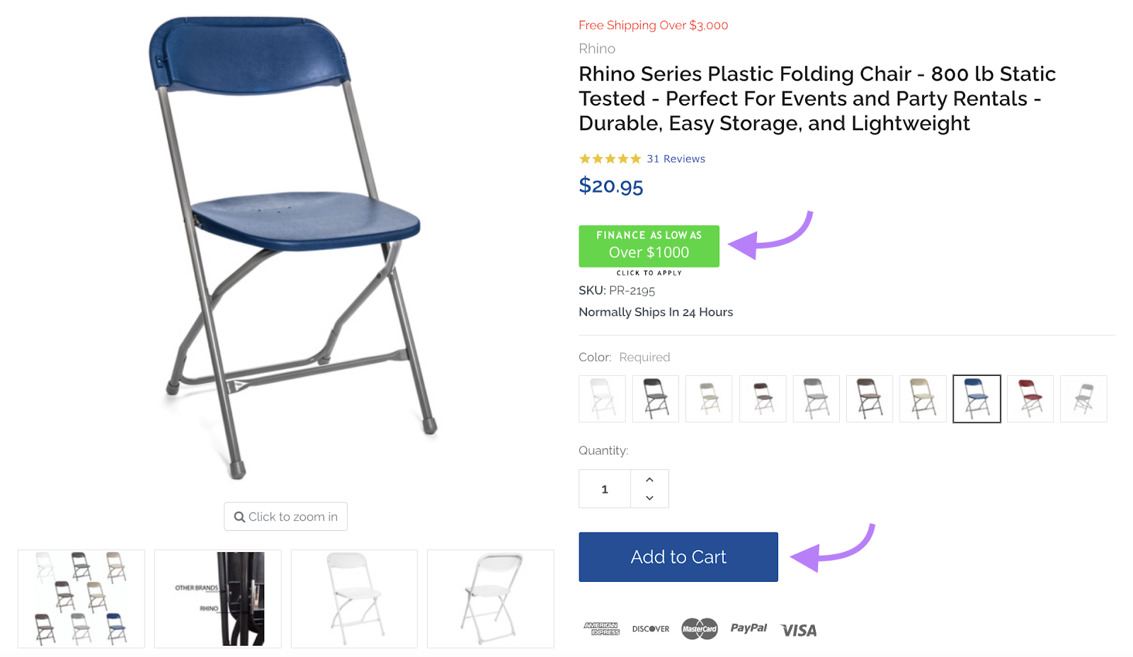 Folding Chairs and Tables product page