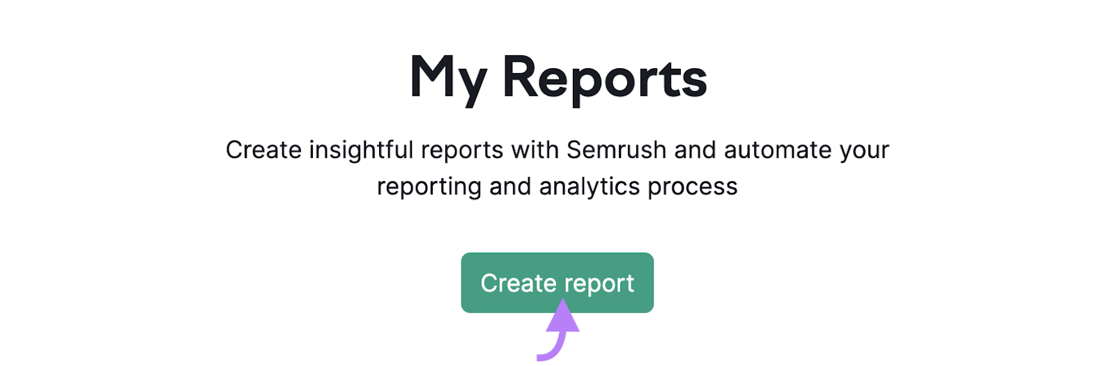 "Create reports" button highlighted on My Reports page
