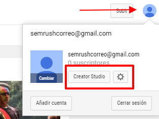 Crear canal Youtube - Creator Studio