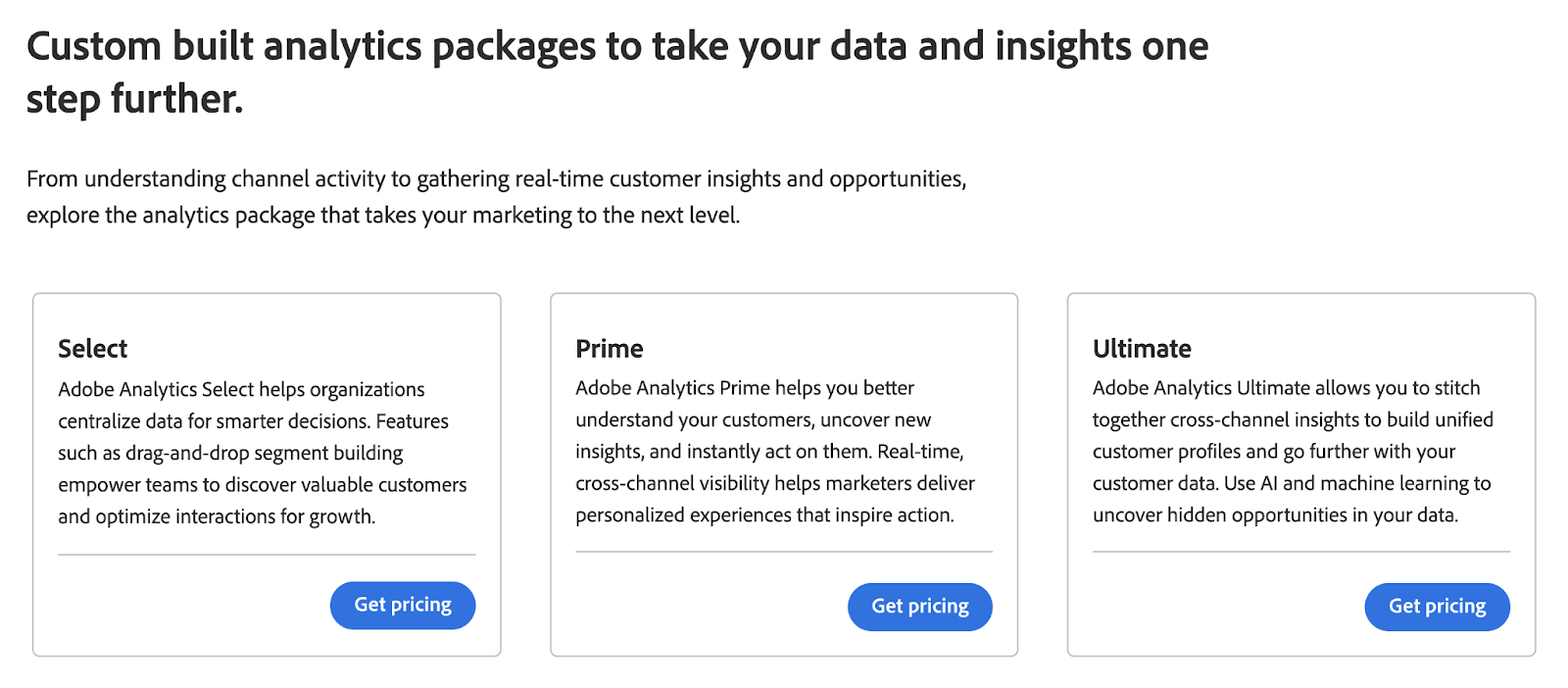 Adobe Analytics pricing