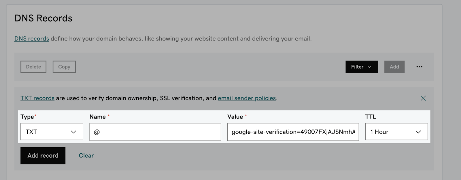 Registros de DNS