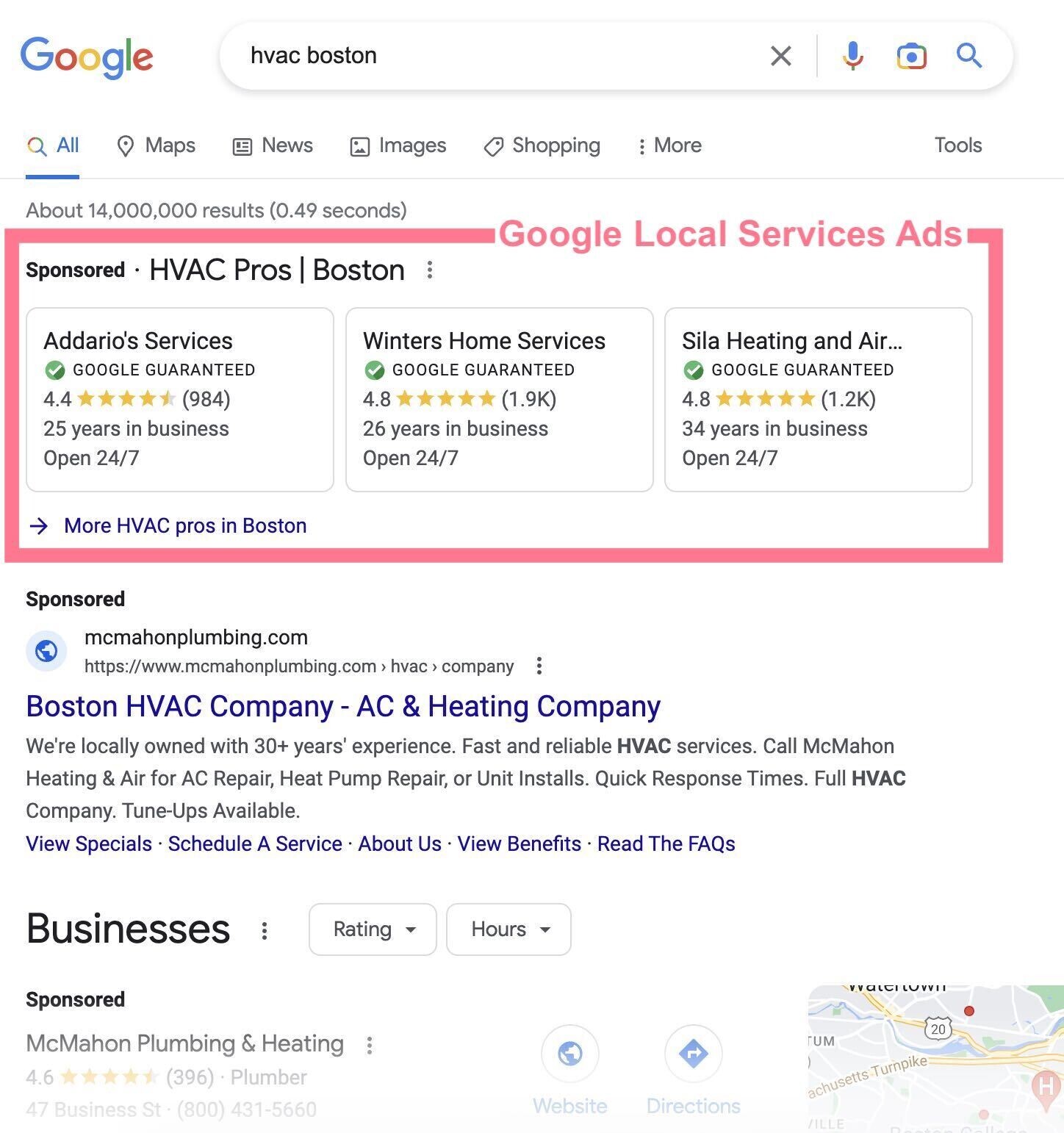 Local Services Ads in google serp