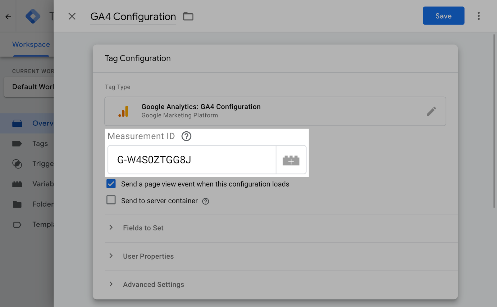 Google Tag Manager - meritve