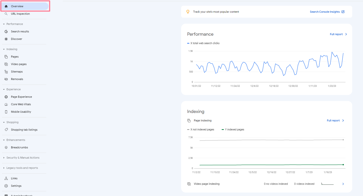 Relatório de Indexação de Vídeo do Google Search Console