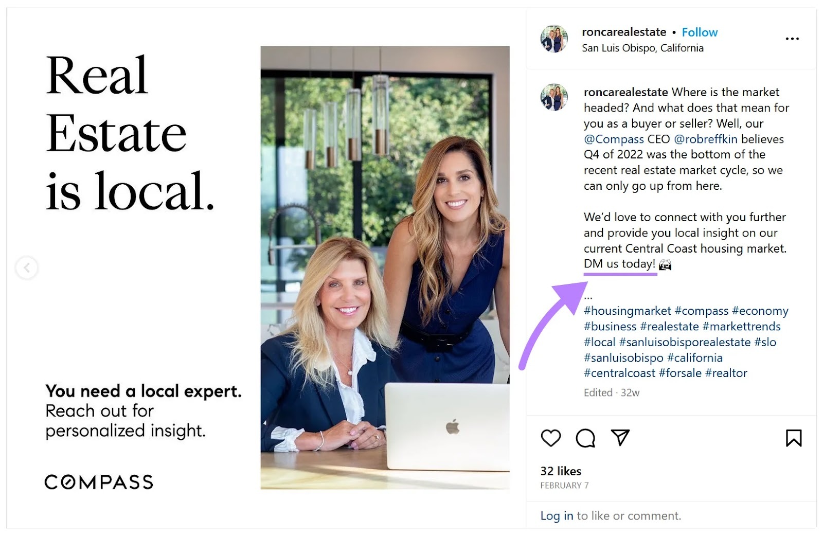 Instagram reel using humor about the real estate world