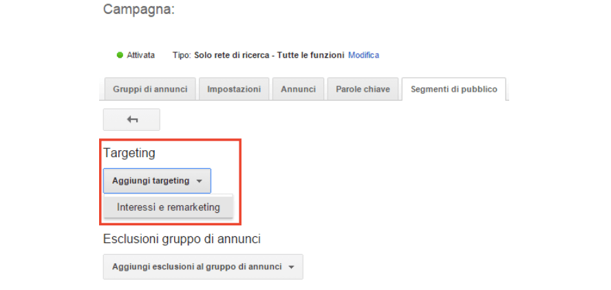 Campagne AdWords con le tue liste contatti: come aggiungere il Target