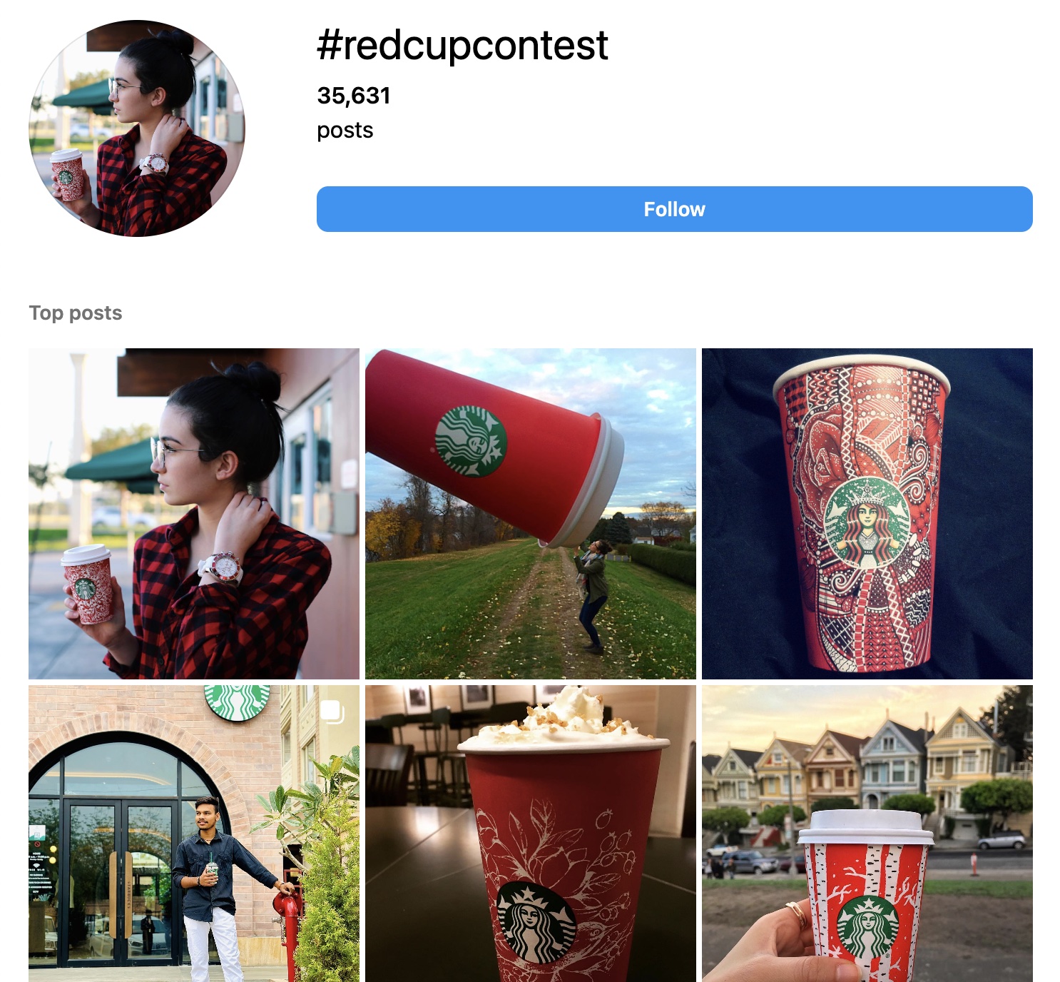 #RedCupContest page on Instagram