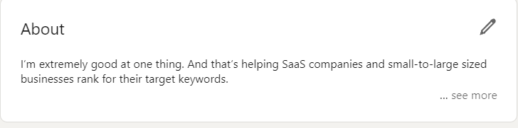 LinkedIn About section