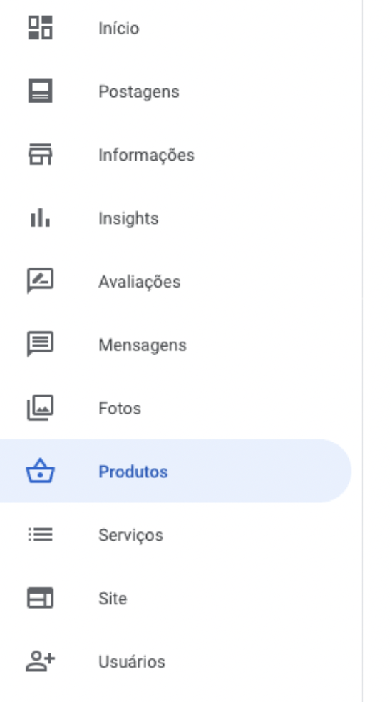 google perfil da empresa - menu