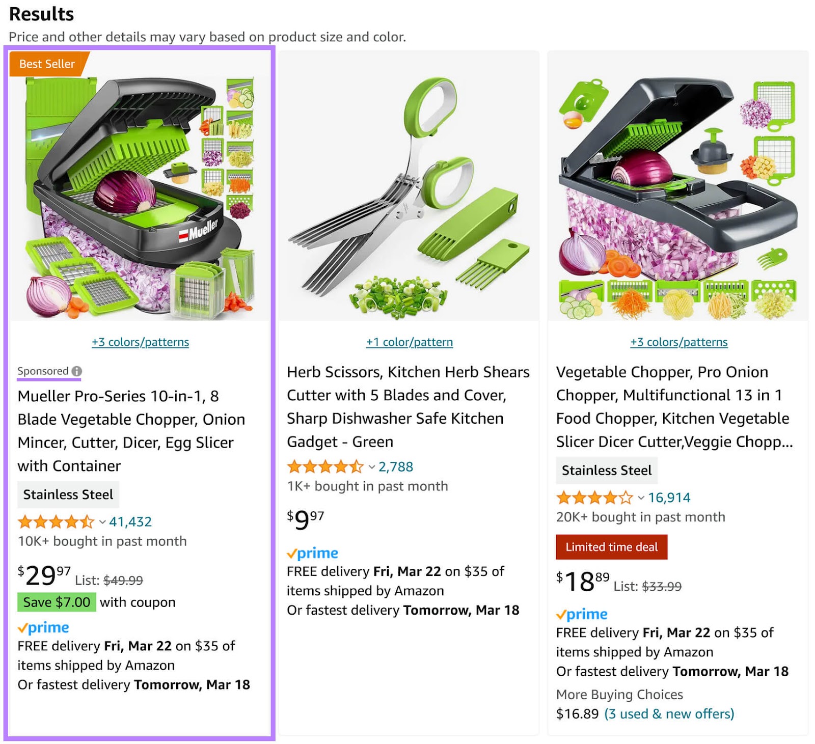 Amazon Ad for a kitchen gadget, labeled as "Best Seller"