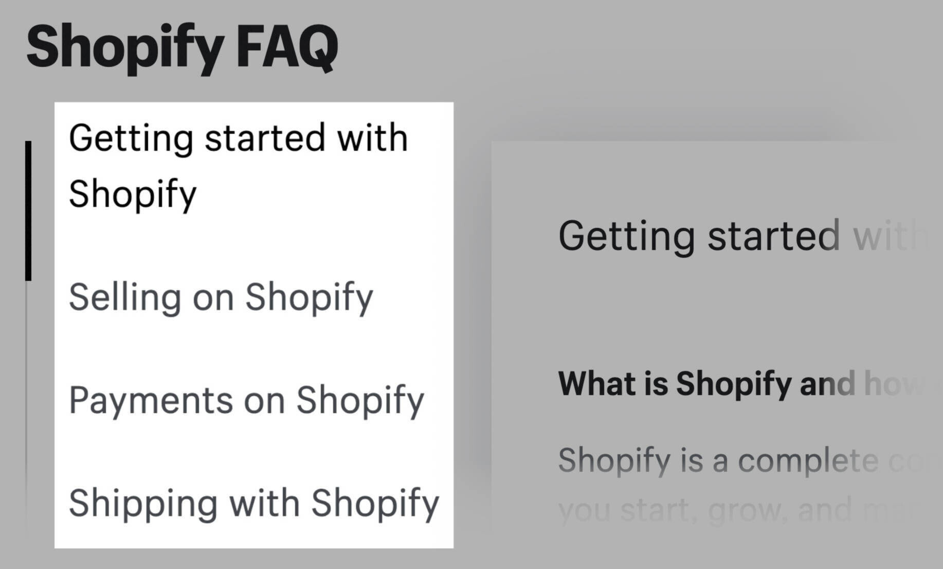 shopify faq