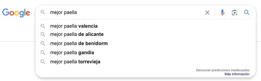 Autocompletar de Google es una función de la Búsqueda de Google que agiliza las búsquedas cuando empiezas a escribir