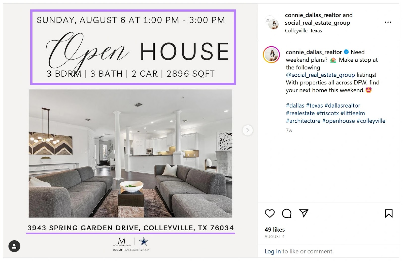 An example of an Instagram carousel post from a real estate agent