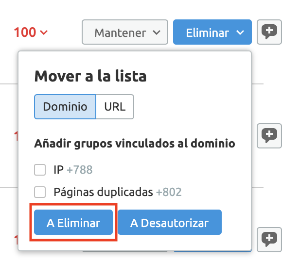 Analizar backlinks y enlaces SEO - Eliminar enlaces con contacto a propietario