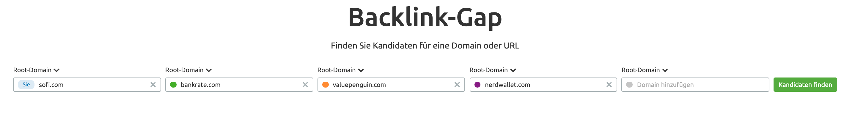 SEMrush Backlink-Gap Tool Screenshot